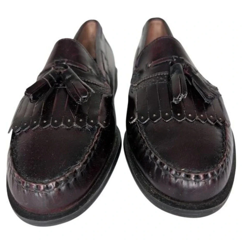 Bass Weejuns Kiltie Tassel‎ Loafers Men 10.5B Burgundy Preppy Old Money Academia